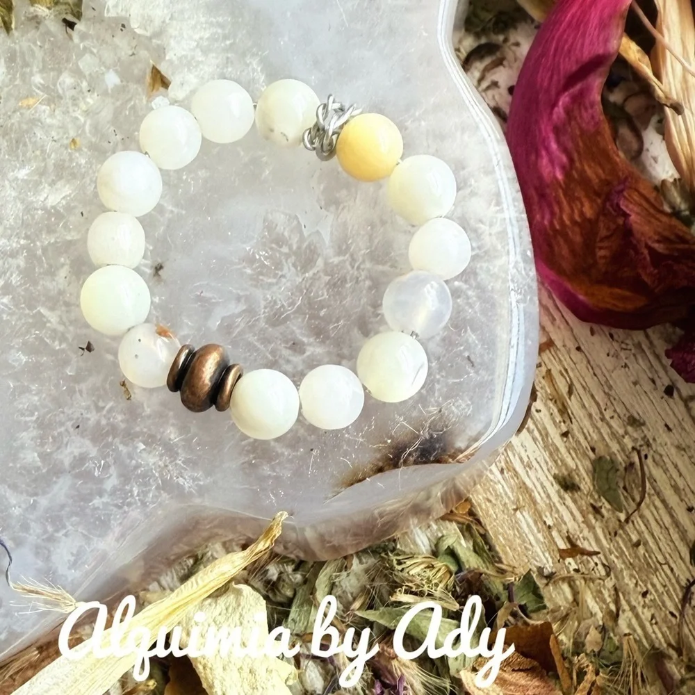 Beaded agate Ring + NEUTRAL BOHO +Jewelry